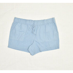 Loft Women Drawstring Solid Pockets Cotton Blue Size XL Cargo Short
